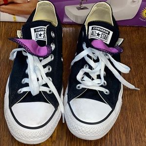 Women’s Black Converse w/ Double Tongue